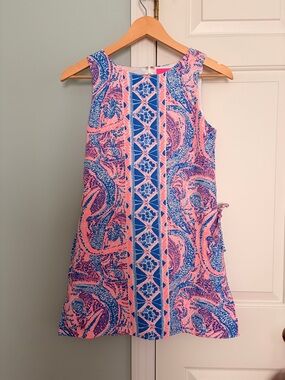 Lilly Pulitzer NWOT Pink and Blue romper dress w built in skorts & side slits
